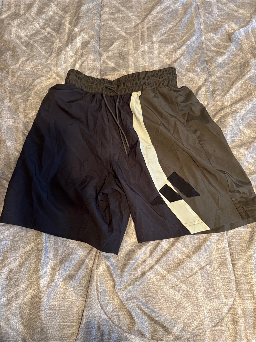 adidas Black Athletic Shorts with Light Gray Accent Stripe